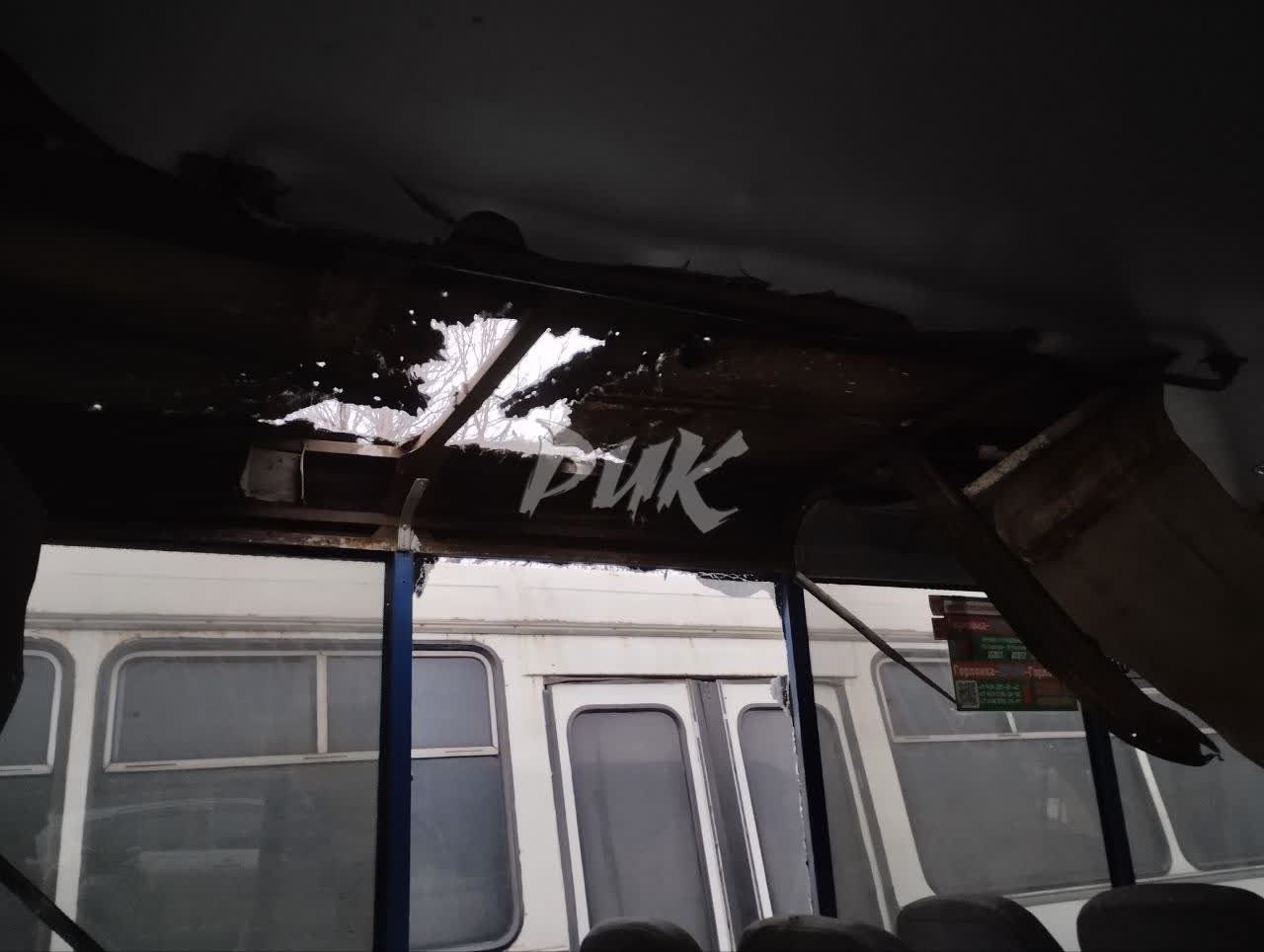 Удар по маршрутке в Горловке